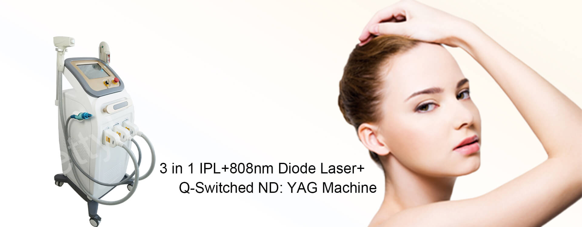 3 in 1 IPL+808nm Diode Laser+Q-Switched ND: YAG Machine