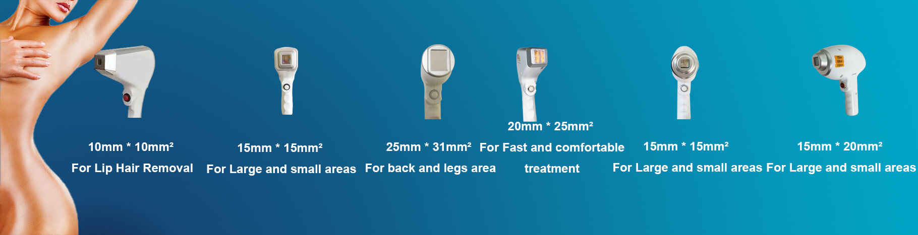 6 Kind Of Handpiece Spot Sizes For Your Option According To Your Needs