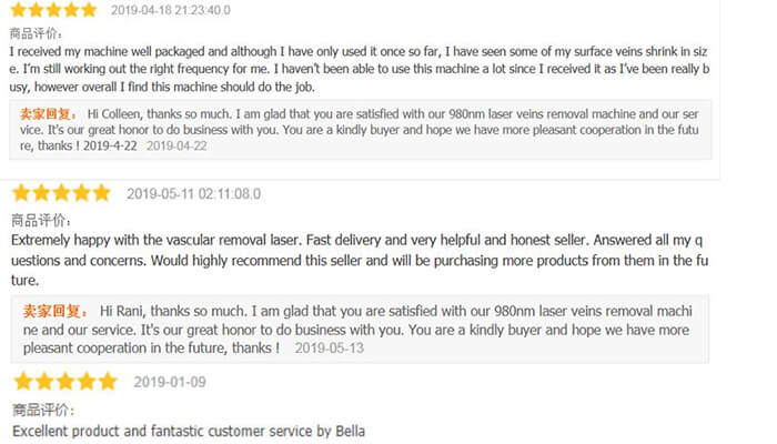 980nm diode laser hair removal machine feedback