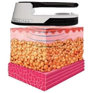 The skin remains unaffected while the energy penetrates to fat and muscle layers.