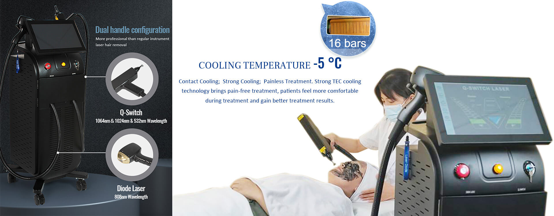 2 in 1 Laser System For Hair Removal, Tattoo Removal